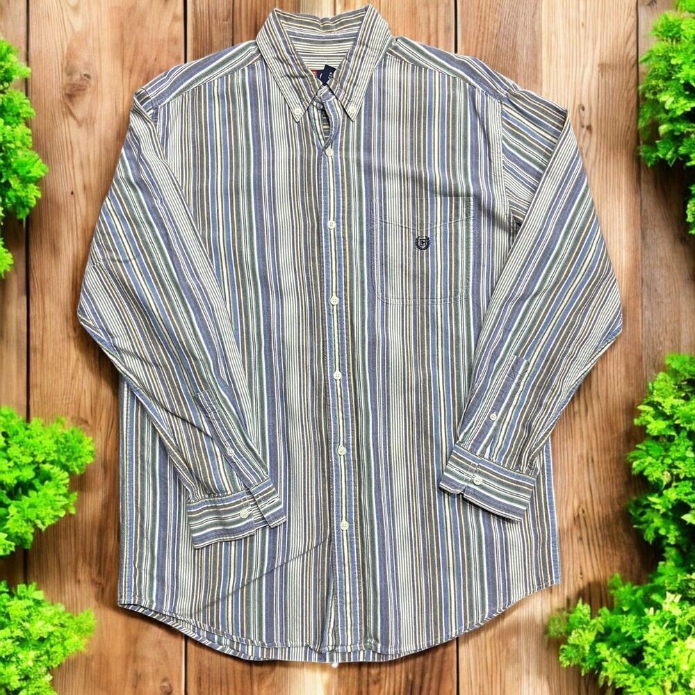 Chaps Ralph Lauren Vintage Multicolor Button Front Casual Shirt Mens Size Medium